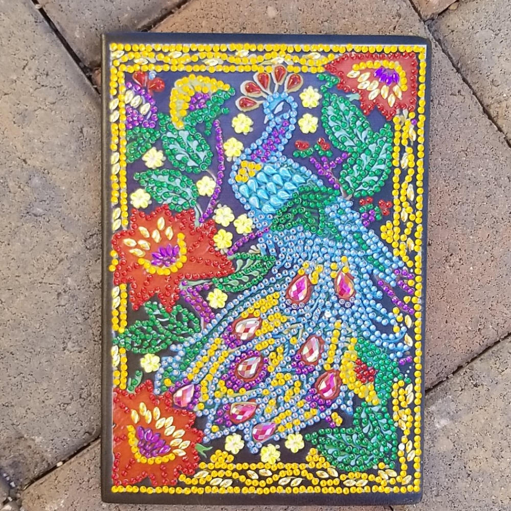 Jeweled Peacock Soft Leather Notebook/journal NWOT